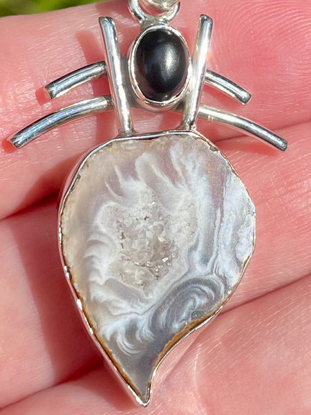 Botswana Agate and Black Onyx Pendant - Morganna’s Treasures