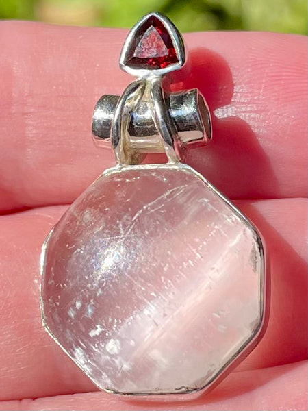 Selenite and Garnet Pendant - Morganna’s Treasures