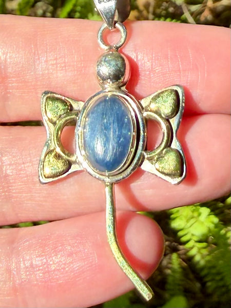 Blue Kyanite Dragonfly Pendant