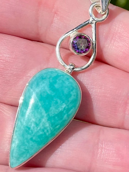 Peruvian Amazonite and Mystic Topaz Pendant - Morganna’s Treasures 