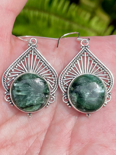 Green Seraphinite Earrings - Morganna’s Treasures 