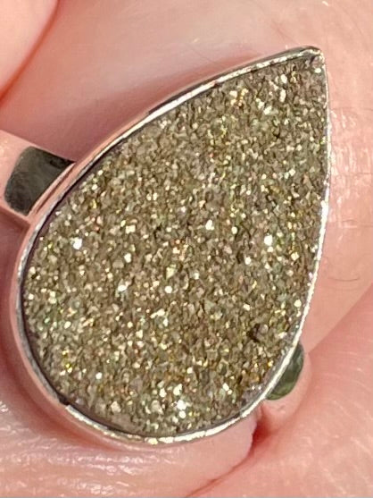 Pyrite Druzy Ring Size 8 - Morganna’s Treasures 