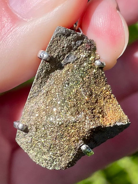 Rainbow Pyrite Druzy Pendant - Morganna’s Treasures 