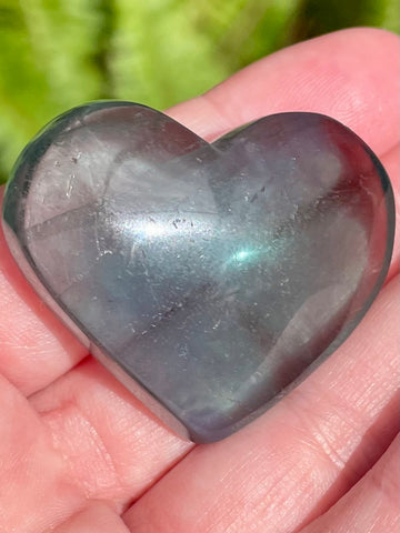 Teal Fluorite Heart Palm Stone - Morganna’s Treasures 