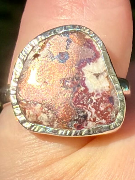 Copper in Agate Ring Size 8
