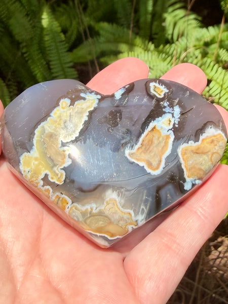 Fluorescent Volcano Agate Heart - Morganna’s Treasures