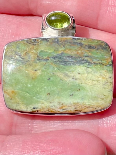 Chrome Chalcedony and Peridot Pendant - Morganna’s Treasures