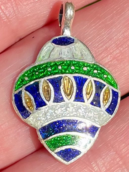 Meena Hand Painted Silver Pendant - Morganna’s Treasures