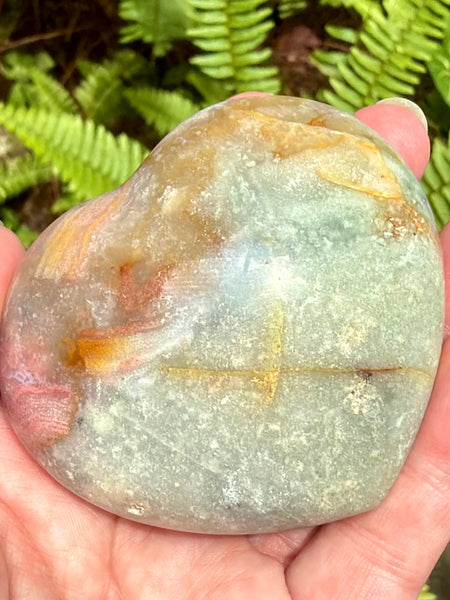Ocean Jasper Heart Palm Stone