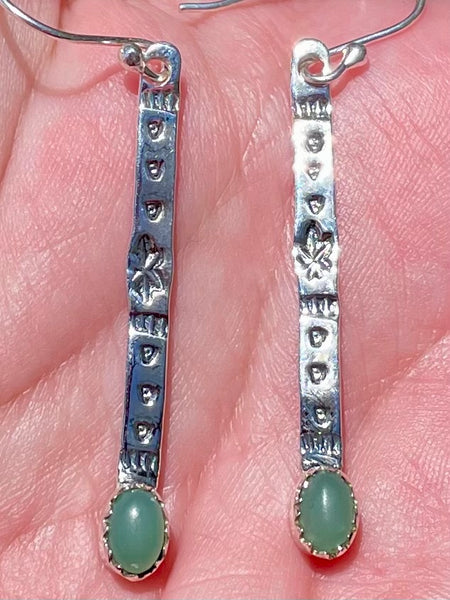 Aqua Chalcedony Hammered Silver Earrings - Morganna’s Treasures 