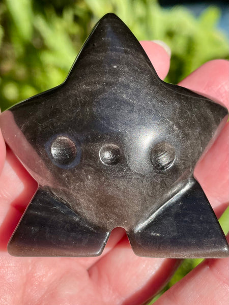 Silver Sheen Obsidian Starman Wish Buddy - Morganna’s Treasures