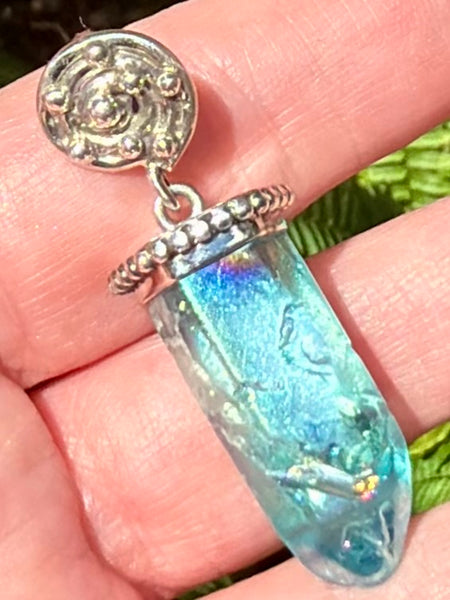 Aqua Aura Quartz Pendant