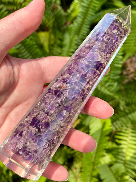 Purple Amethyst Orgonite Tower - Morganna’s Treasures
