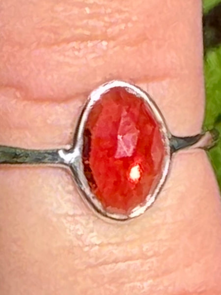 Gorgeous Faceted Garnet Ring Size 7