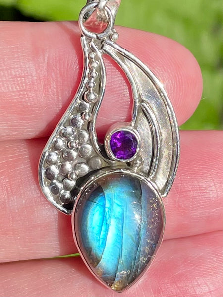 Labradorite and Amethyst Pendant - Morganna’s Treasures 