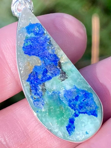 Rare Dioptase in Azurite Pendant - Morganna’s Treasures