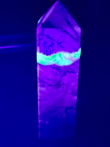 Stunning Fluorescent Volcano Agate Obelisk