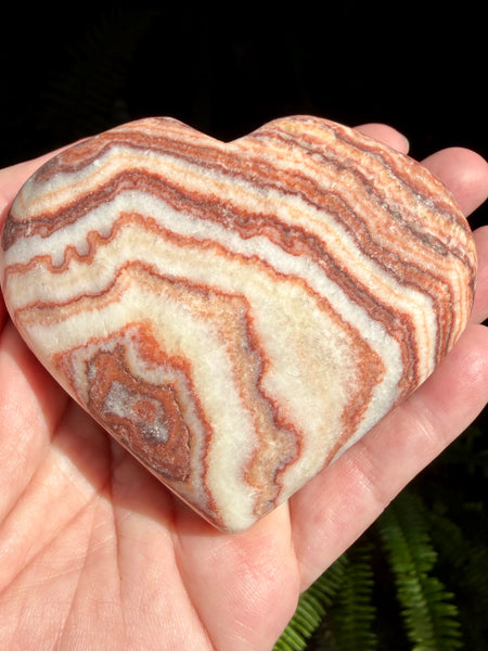 Large Red Calcite Carved Heart