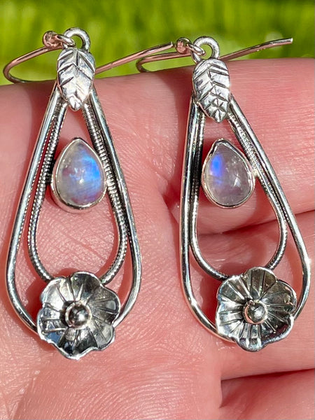 Flower Rainbow Moonstone Earrings - Morganna’s Treasures 