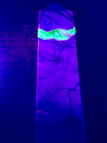 Stunning Fluorescent Volcano Agate Obelisk