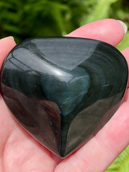 Rainbow Obsidian Heart Palm Stone - Morganna’s Treasures 