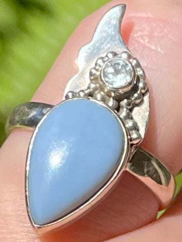 Blue Owyhee Opal and Blue Topaz Ring Size 7 - Morganna’s Treasures 