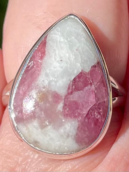 Pink Tourmaline in Quartz Ring Size 9 - Morganna’s Treasures