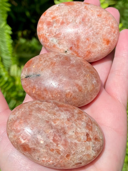 Medium Sunstone Palm Stones - Morganna’s Treasures 