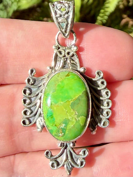 Green Mohave Turquoise Pendant