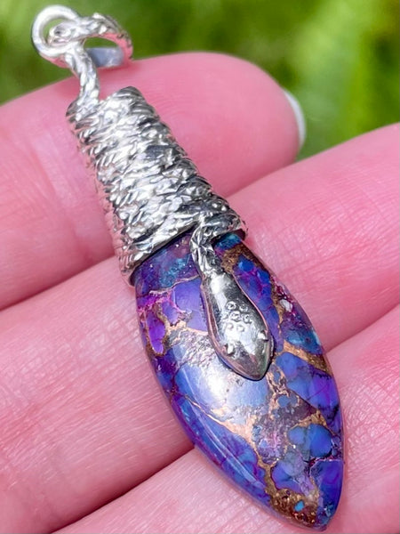 Purple Copper Turquoise Snake Pendant - Morganna’s Treasures 