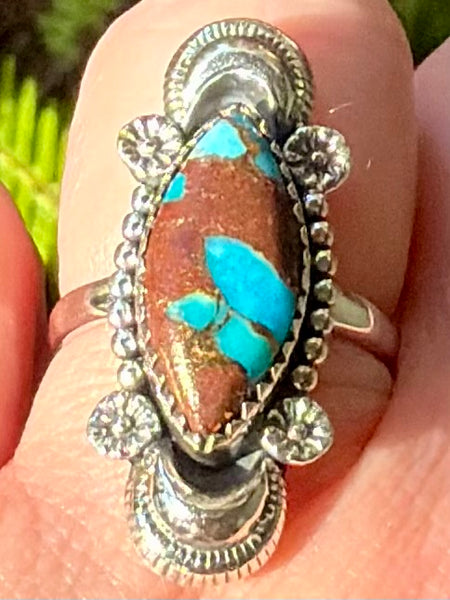 Turquoise in Matrix Ring Size 7.5 - Morganna’s Treasures