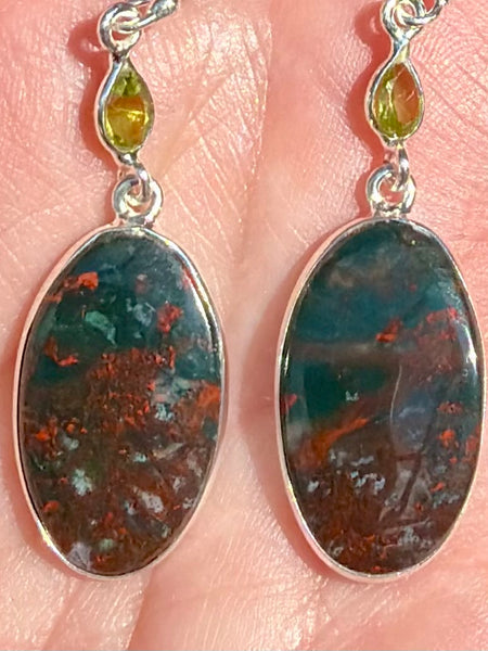 Bloodstone and Peridot Earrings - Morganna’s Treasures