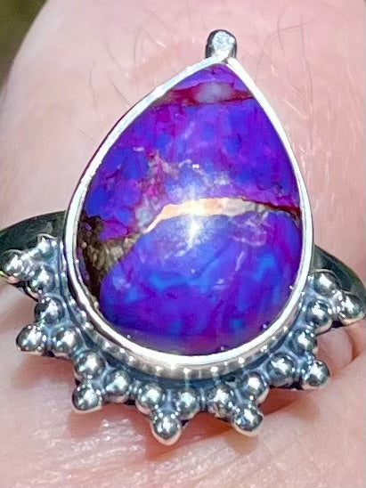 Purple Copper Turquoise Ring Size 7 - Morganna’s Treasures