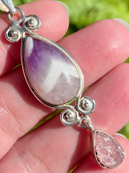 Chevron Amethyst and Morganite Pendant - Morganna’s Treasures 