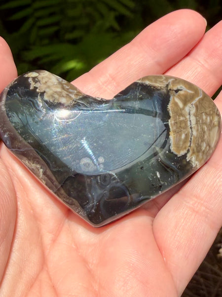 Fluorescent Volcano Agate Heart - Morganna’s Treasures