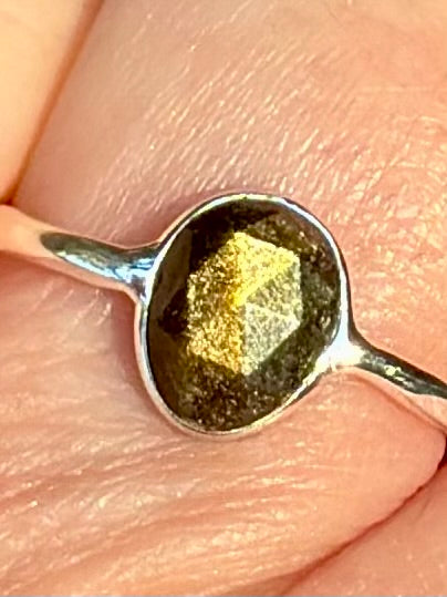 Faceted Gold Sheen Obsidian Ring Size 8 - Morganna’s Treasures