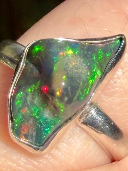 Chalama Black Opal Ring Size 6 - Morganna’s Treasures