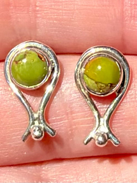 Green Copper Turquoise Studded Earrings - Morganna’s Treasures