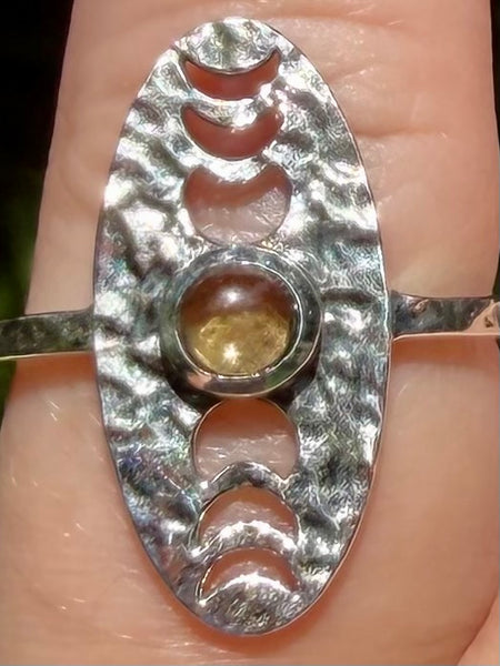 Beautiful Citrine Moon Phase Ring Size 6