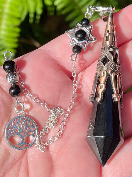 Black Obsidian Tree of Life Pendulum/Pendant