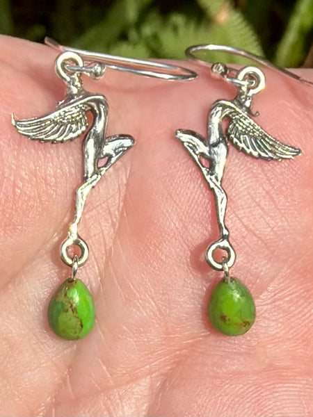 Green Mohave Turquoise Fairy Earrings - Morganna’s Treasures