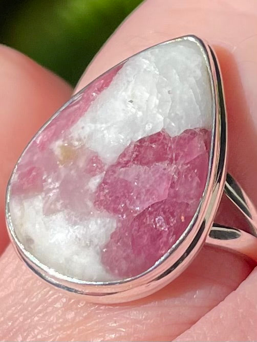 Pink Tourmaline in Quartz Ring Size 9 - Morganna’s Treasures