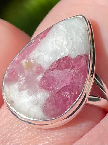 Pink Tourmaline in Quartz Ring Size 9