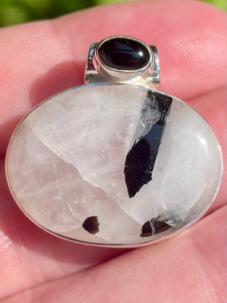 Tourmanilated Quartz and Black Onyx Pendant - Morganna’s Treasures 