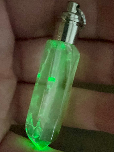 Illuminate Clear Quartz Green LED Pendant - Morganna’s Treasures
