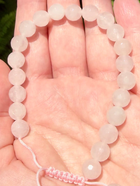 Adjustable Faceted Rose Quartz Bracelet - Morganna’s Treasures