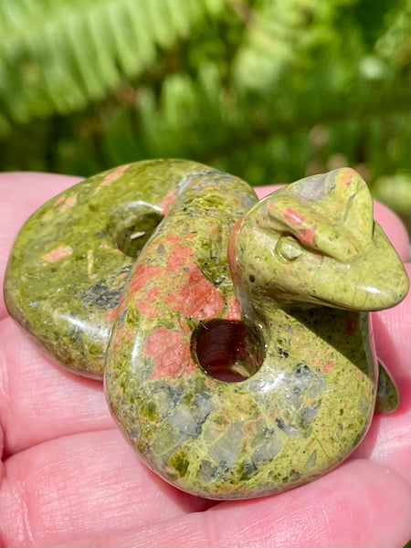 Unakite Carved Snake - Morganna’s Treasures 