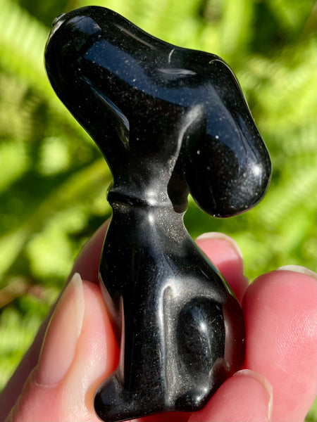 Carved Black Obsidian Standing Snoopy - Morganna’s Treasures 