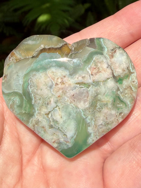 Green Opal Heart Palm Stone - Morganna’s Treasures
