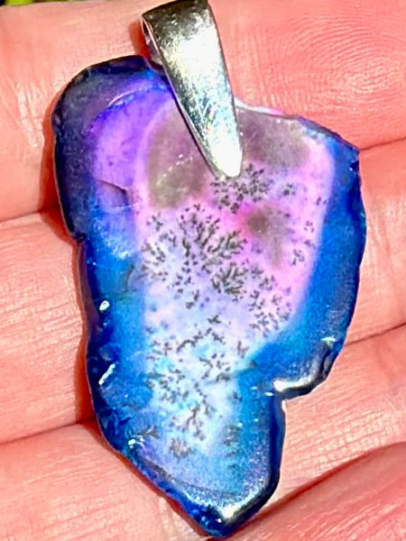 Treated Purple Dendritic Opal Pendant